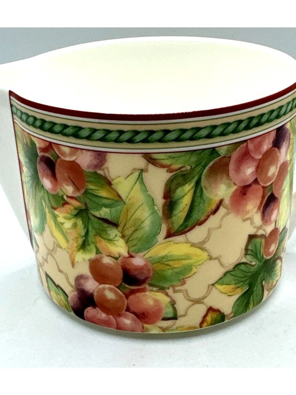 Retired Fitz and Floyd Sonoma Gravy Boat 12 oz Creamer Pitcher Grape Leaf Motif - Picture 3 of 15
